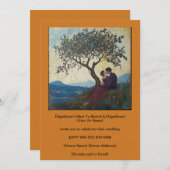 自然ツリキスをするーカップル招待状 招待状 (正面/裏面)