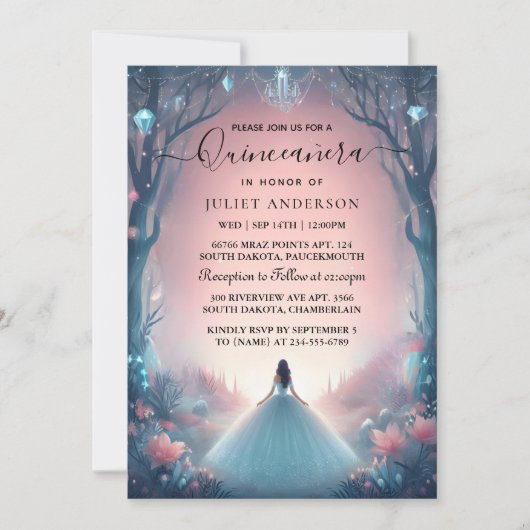 自然ツリーウィッチエンチャントフォレストキンセアニェラ 招待状 (正面)