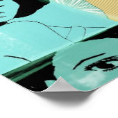 自然ティール（緑がかった色）ポスター ポスター (角)