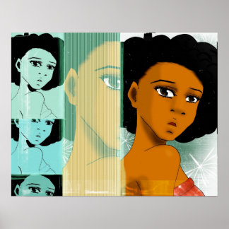 自然ティール（緑がかった色）ポスター ポスター