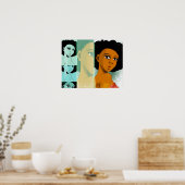 自然ティール（緑がかった色）ポスター ポスター (キッチン)