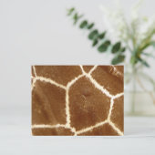 自然テクスチャ付きフォトキリンアニマルプリントパターン ポストカード (スタンド正面)