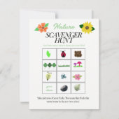 自然テーマの宝探しゲームカード 招待状 (正面)