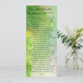 自然テーマ回復性の女性カード 招待状 (スタンド正面)