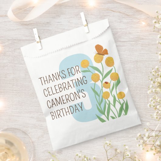 自然テーマ子供の誕生日 フェイバーバッグ (クリップ留めされた状態)