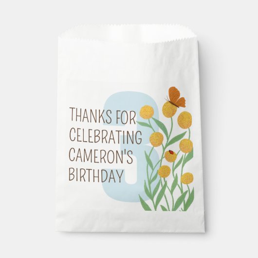 自然テーマ子供の誕生日 フェイバーバッグ (正面)