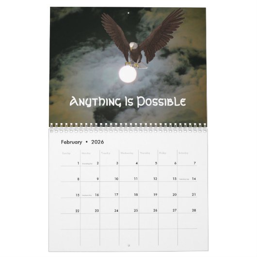 自然テーマ感動的引用文 カレンダー (2月 2026)