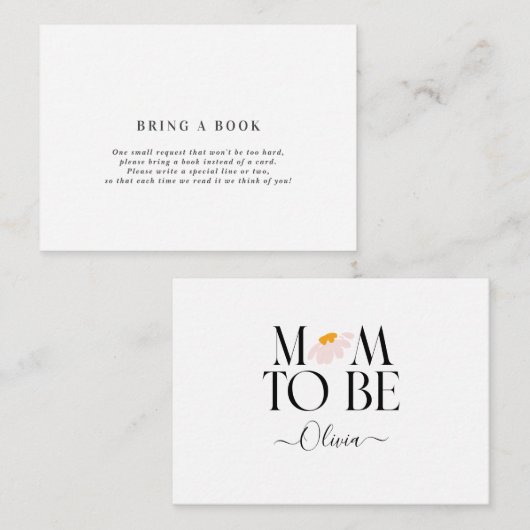 自然デイジーフローラの赤ちゃんシャワーがブックノートをもたらす ノートカード (正面/裏面)