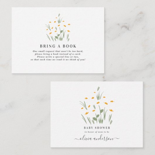 自然デイジーフローラの赤ちゃんシャワー本をもたらす ノートカード (正面/裏面)
