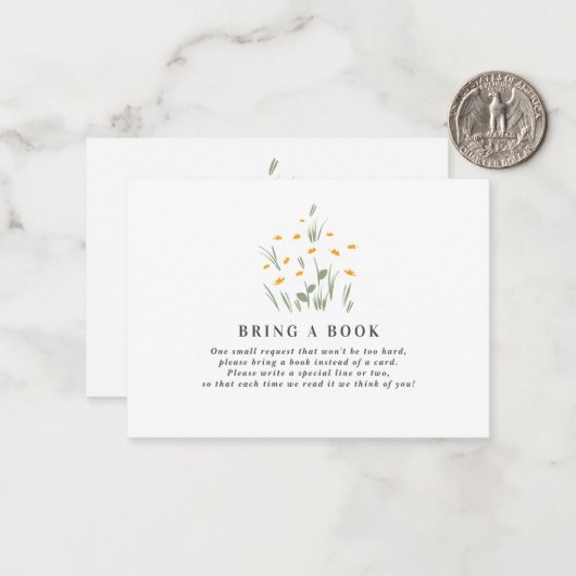 自然デイジーフローラの赤ちゃんシャワー本をもたらす ノートカード (正面/裏面インサイチュ)