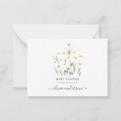 自然デイジーフローラの赤ちゃんシャワー本をもたらす ノートカード (裏面)