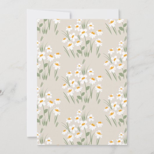 自然デイジーフローラエレガント美しい赤ちゃんシャワー 招待状 (裏面)