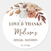 自然デザートボホブライダルシャワー感謝していお願い ラウンドシール (正面)