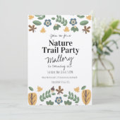 自然トレイルウッズアコーン誕生日 素朴 招待状 (スタンド正面)
