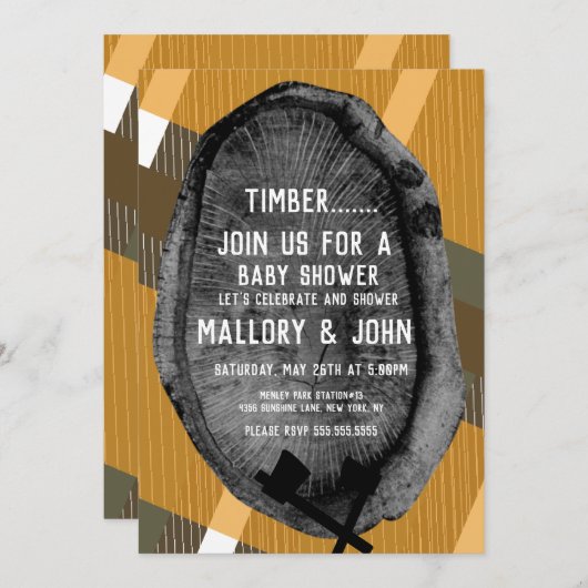 自然トレイルウッズアドベンチャーランバージャック秋 招待状 (正面/裏面)