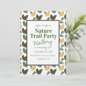 自然トレイルウッズバタフライ誕生日 素朴 招待状 (スタンド正面)
