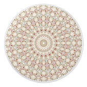 自然トープと錆の曼荼羅の模様 セラミックノブ (正面)