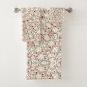 自然トープと錆の曼荼羅の模様 バスタオルセット (インサイチュ)