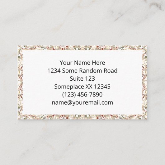 自然トープと錆の曼荼羅の模様 名刺 (裏面)