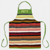 自然トーンストライプカスタム エプロン (正面)