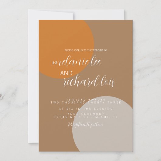 自然トーン自然結婚円 招待状 (正面)