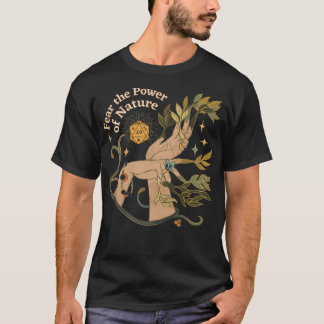自然ドルイドDndサイコロボタニカルハンズアンドスターズFe Tシャツ