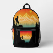 自然ハイキング山林の風景 プリントバックパック (正面)