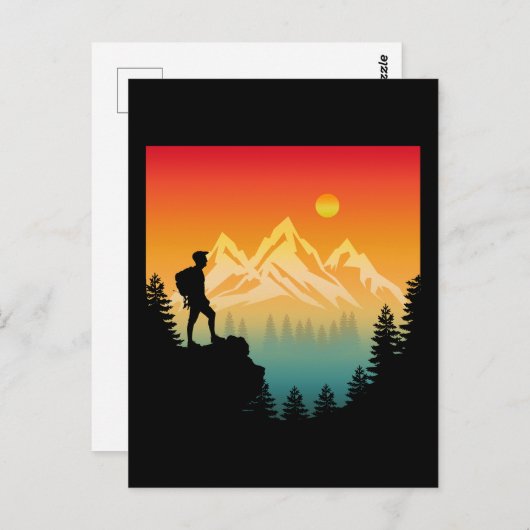 自然ハイキング山林の風景 ポストカード (正面/裏面)