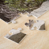 自然ハイキング風景樹と水 ジグソーパズル (側面)