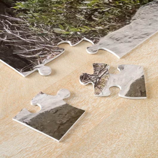 自然ハイキング風景樹と水 ジグソーパズル (側面)