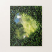 自然ハートパズル – 緑 ジグソーパズル (縦)