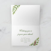 自然バニー·ラビット·リーフ·ベリー·ニューイヤー·ウィッシュ·デート シーズンカード (内部)