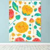 自然バラフローラ開花レッドウォーター色 キャンバスプリント (インサイチュ (ウッドフロア))