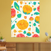 自然バラフローラ開花レッドウォーター色 キャンバスプリント (インサイチュ (リビング))