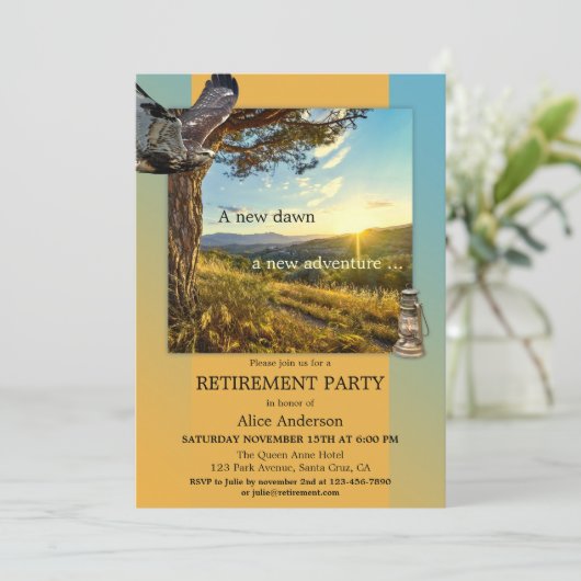 自然バードアドベンチャーリタイアメントパーティの招待状 招待状 (スタンド正面)