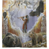 自然パイプ付き シャワーカーテン (正面)