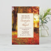 自然パス紅葉秋結婚Christian 招待状 (スタンド正面)