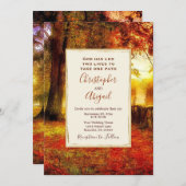 自然パス紅葉秋結婚Christian 招待状 (正面/裏面)