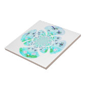 自然パターン（の模様が）あるトンフライ《植物》スイレン池 タイル (側面)