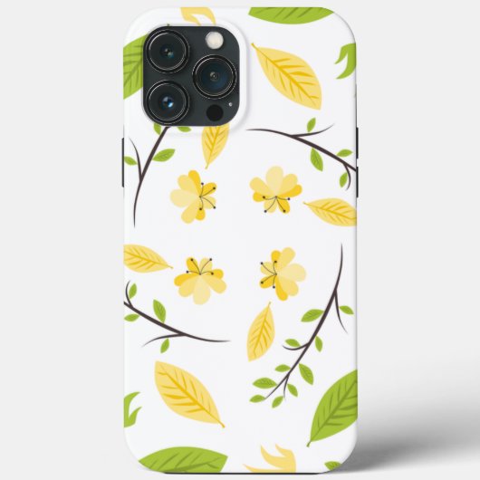 自然パター葉ンスケッチスケッチ花 Case-Mate iPhoneケース (裏面)