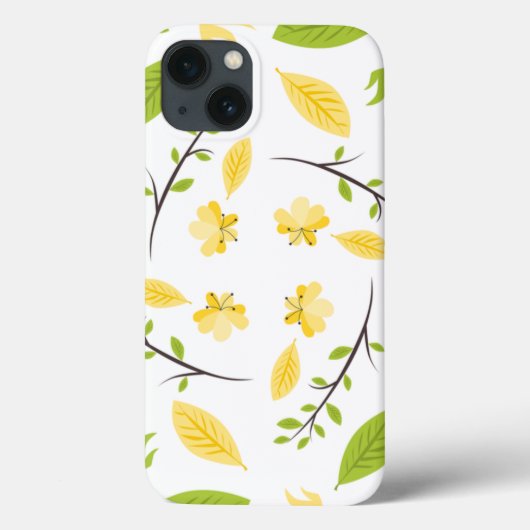 自然パター葉ンスケッチスケッチ花 Case-Mate iPhoneケース (裏面)