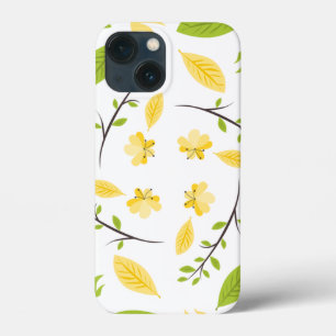 自然パター葉ンスケッチスケッチ花 iPhone 13 MINIケース
