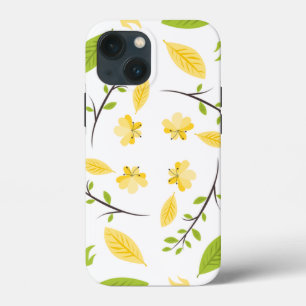自然パター葉ンスケッチスケッチ花 iPhone 13 MINIケース