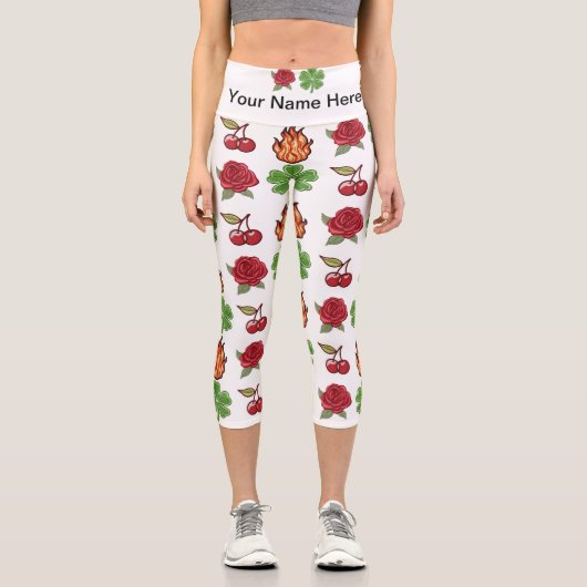 自然パッチハイウェストCapris カプリレギンス (正面)