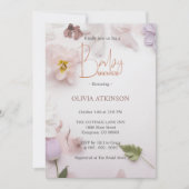 自然パーソナライズされたフローラ写真ベビーシャワー 招待状 (正面)