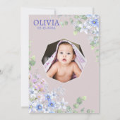 自然パーソナライズされたフローラ写真ベビーシャワー 招待状 (裏面)