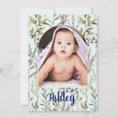 自然パーソナライズされたフローラ写真ベビーシャワー 招待状 (裏面)