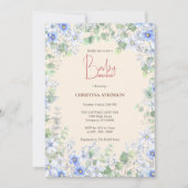 自然パーソナライズされたワイルドフラワー写真ベビーシャワー 招待状 (正面)