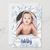 自然パーソナライズされたワイルドフラワー写真ベビーシャワー 招待状 (裏面)