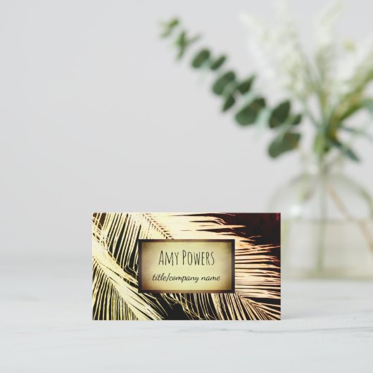 自然パームカスタムリーフ名刺の両面 名刺 (スタンド正面)